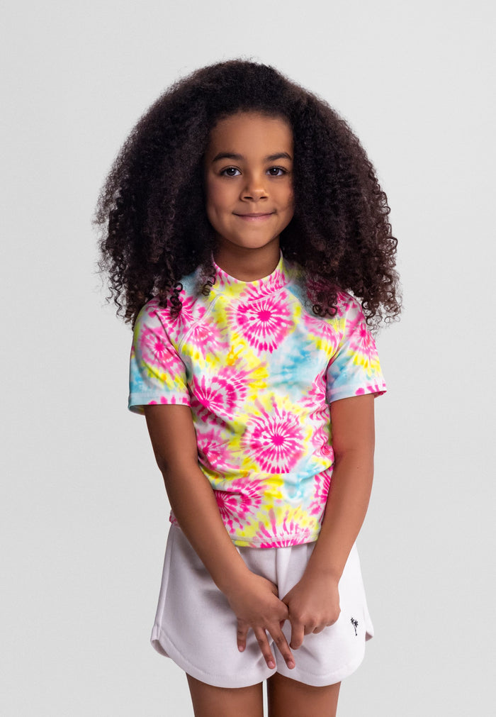 Swim T-Shirts 2-Pack, Raglan, Tie-Dye Blue Pink - 1