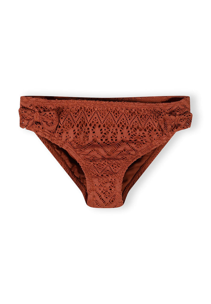 Crochet Bikini Set, Copper, Ruffle Detail - 5