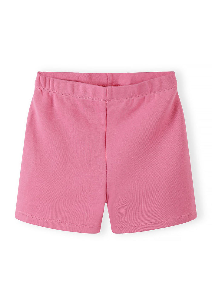 Oversized T-Shirt & Ribbed Shorts Set, California Print, Pink - 3