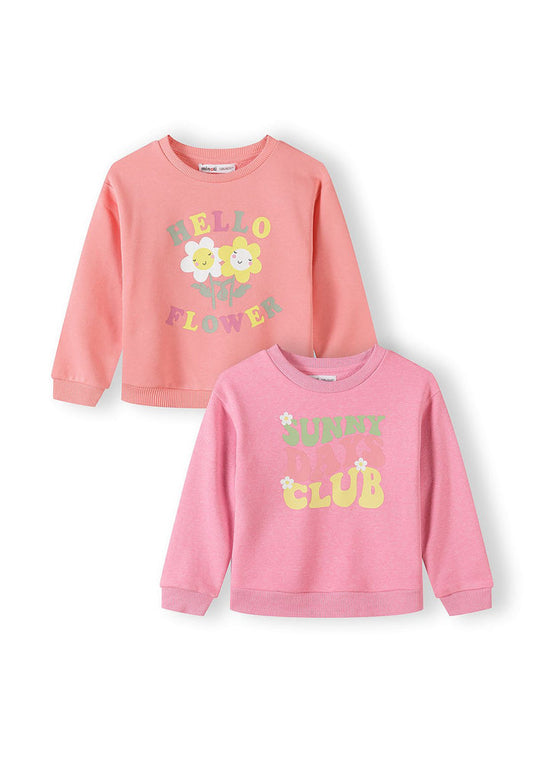 Sweatshirt 2-Pack, Floral Print, Coral Pink - 1