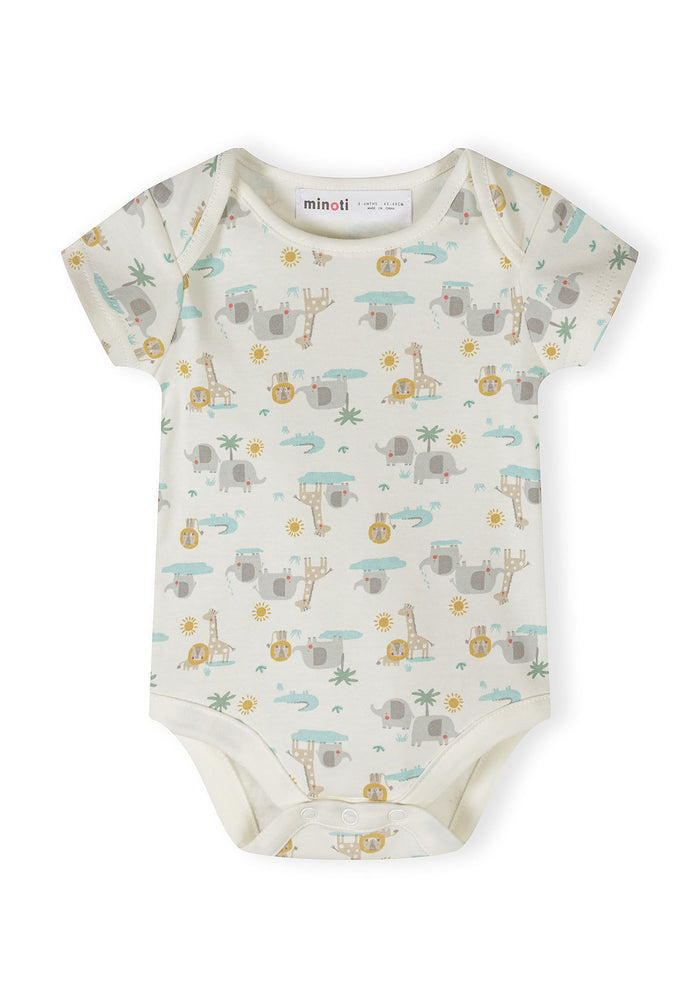 Short Sleeve Bodysuits 7-Pack, Safari, Cream Mint - 4