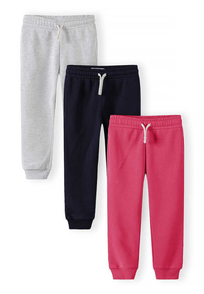 Joggers 3-Pack, Drawstring, Navy Pink Grey - 1