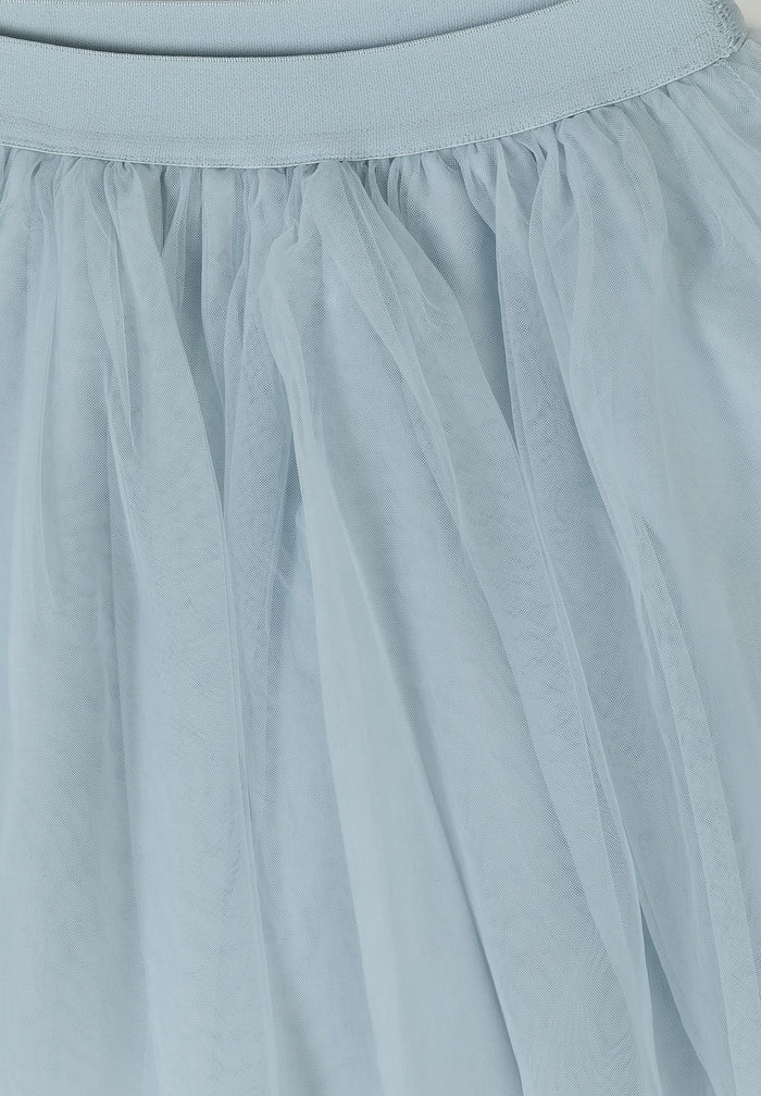 Pleated Tulle Maxi Skirt, Grey - 4