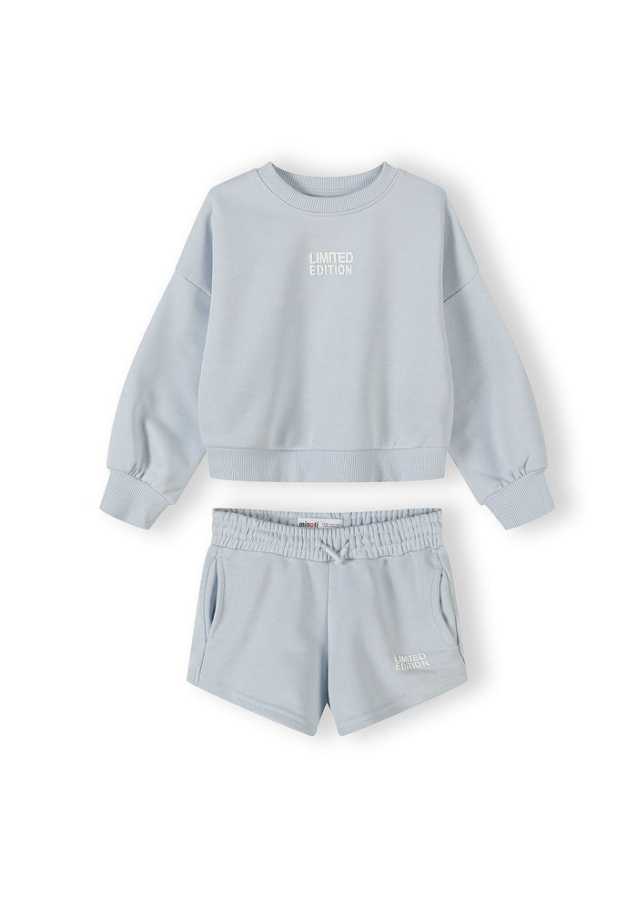 Sweatshirt and Shorts Set, Limited Edition, Light Blue - 1