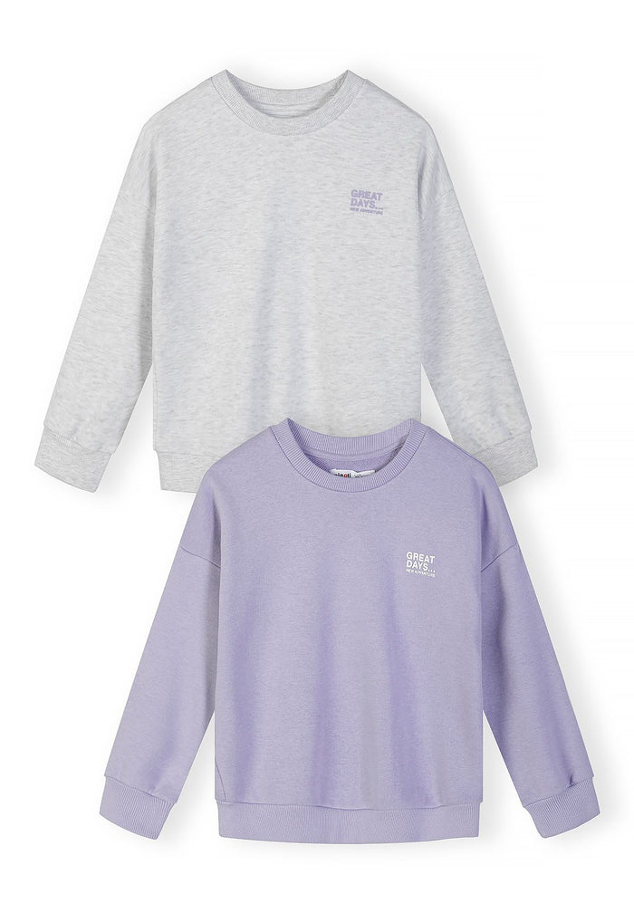 Sweatshirts 2-Pack Chest Print, Lilac Grey - 2