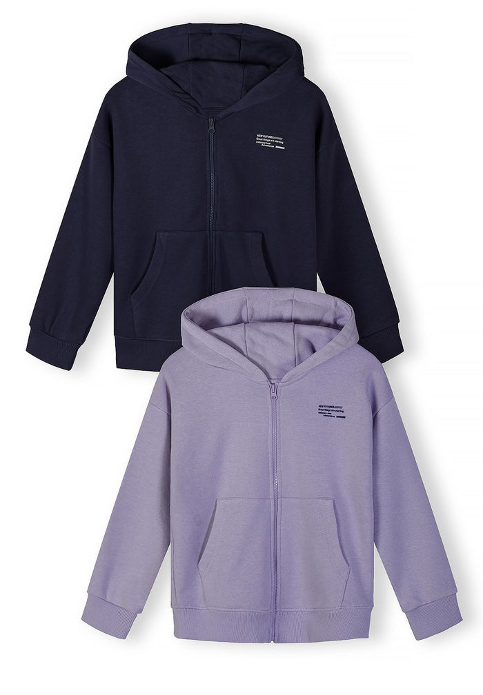 Zip-Up Hoodies 2-Pack, Purple Navy - 2