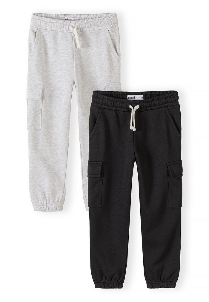 Cargo Joggers 2-Pack, Grey Black, Drawstring - 1