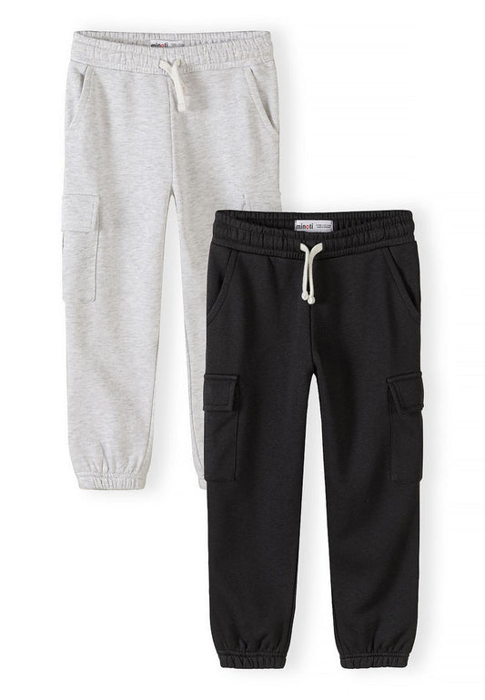 Cargo Joggers 2-Pack, Grey Black, Drawstring - 1