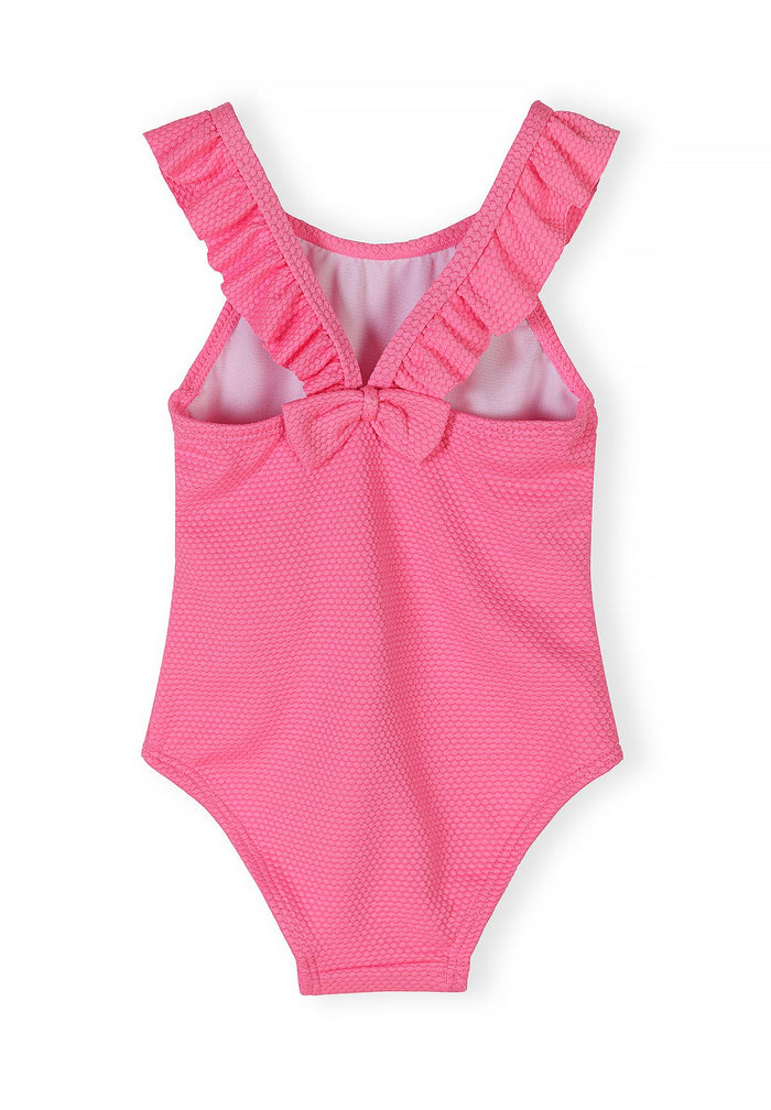 Frilled Swimsuit, Neon Pink - 4