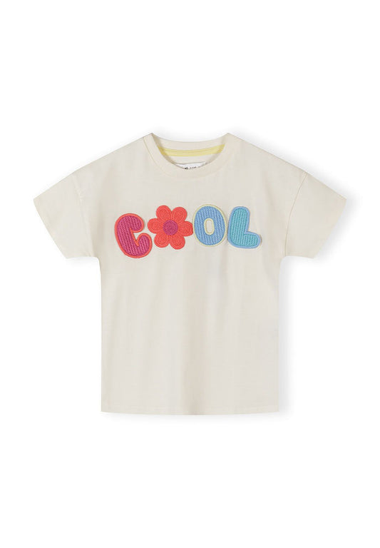 Short Sleeve T-Shirt, Crochet Detail COOL, Off White - 1
