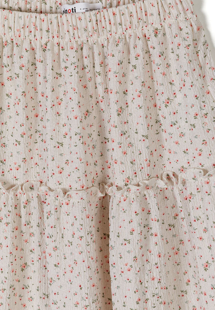 Maxi Skirt, Floral Print, Cream - 3