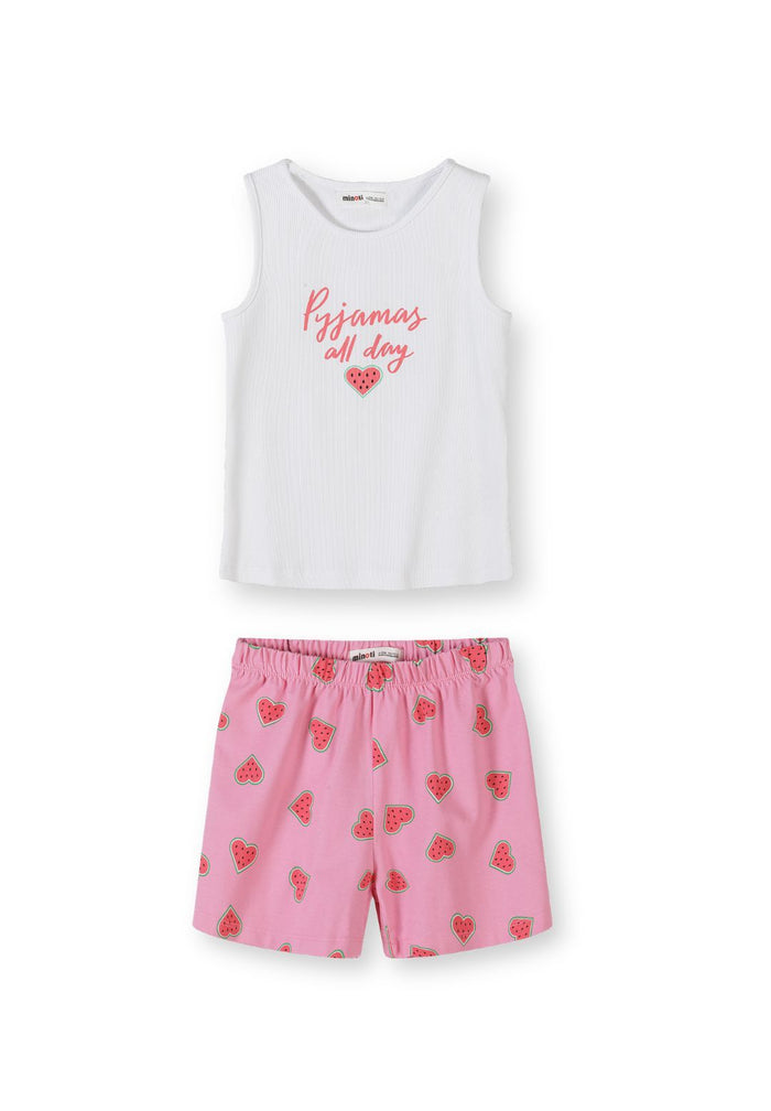 Pyjama Set 2-Pack Watermelon Print Pink White - 3