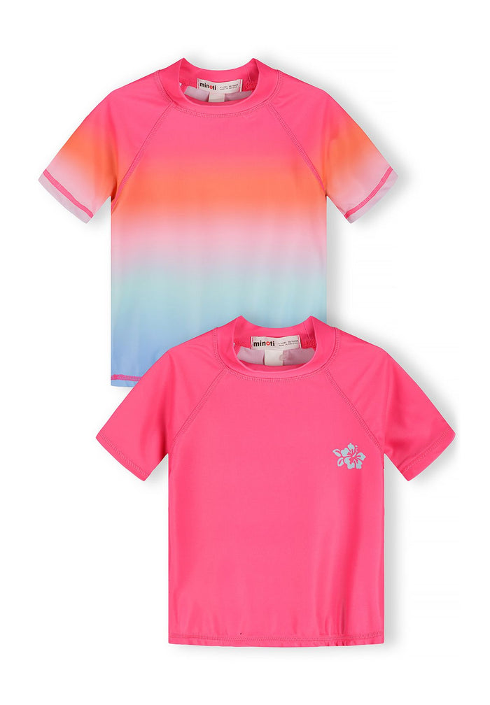 UV Rash Tops 2-Pack, Rainbow Ombre & Pink - 2