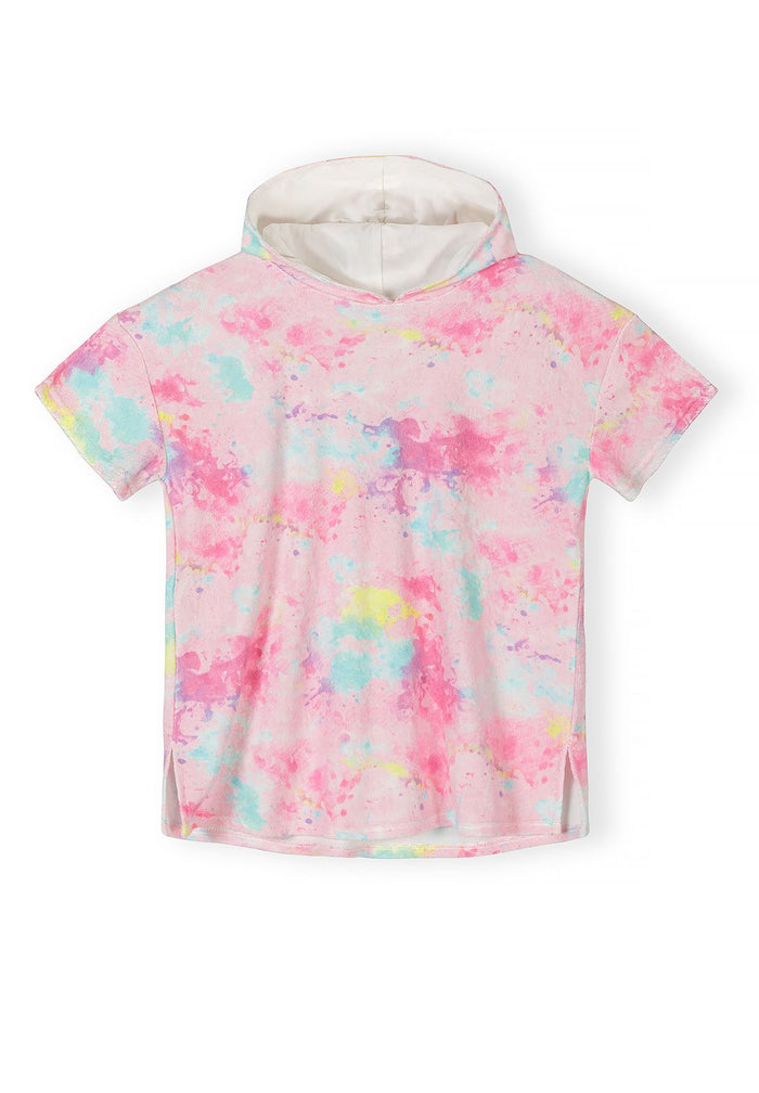 Hooded Beach Cover-Up, Tie-Dye Pink - 1