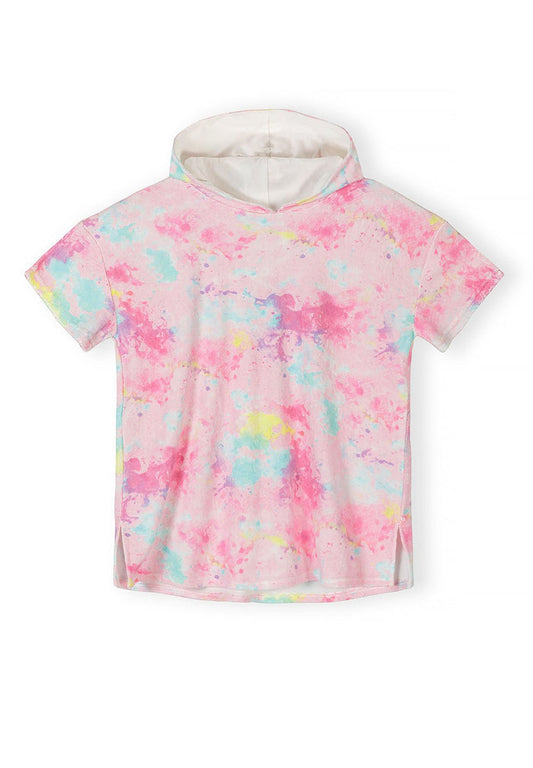 Hooded Beach Cover-Up, Tie-Dye Pink - 1