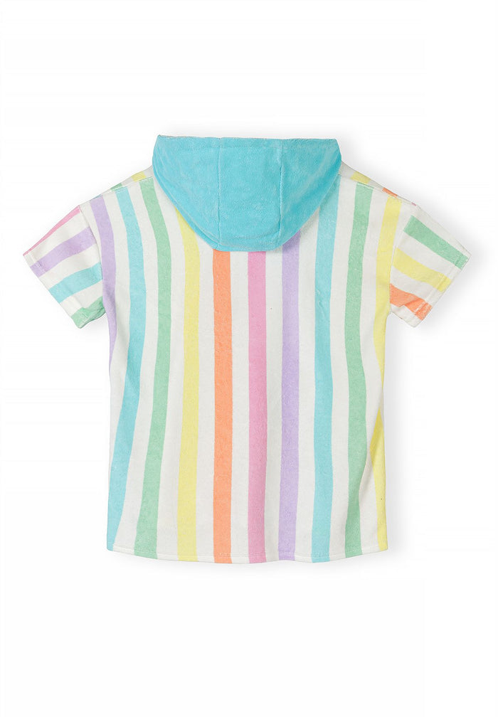 Hooded Towelling Cover-Up, Rainbow Stripes, Multicolor - 3