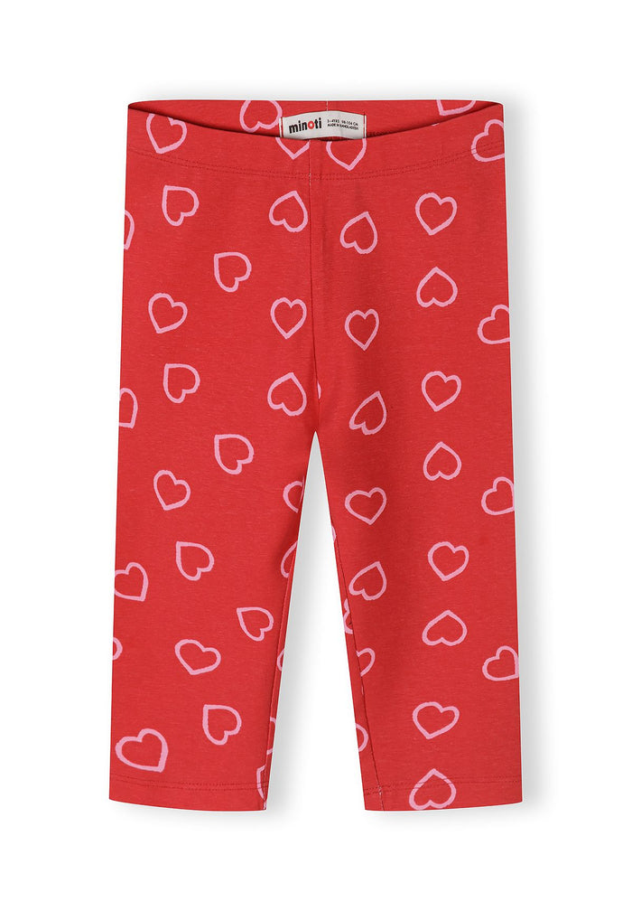 Capri Leggings 3-Pack, Hearts & Stripes, Red Navy Pink - 3