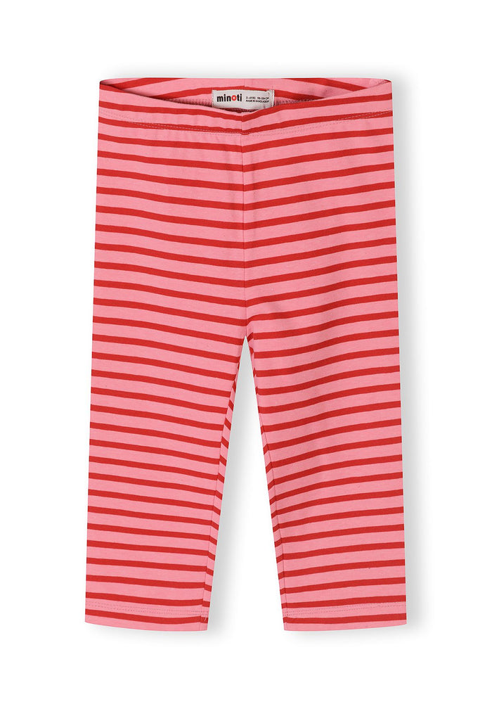 Capri Leggings 3-Pack, Hearts & Stripes, Red Navy Pink - 4