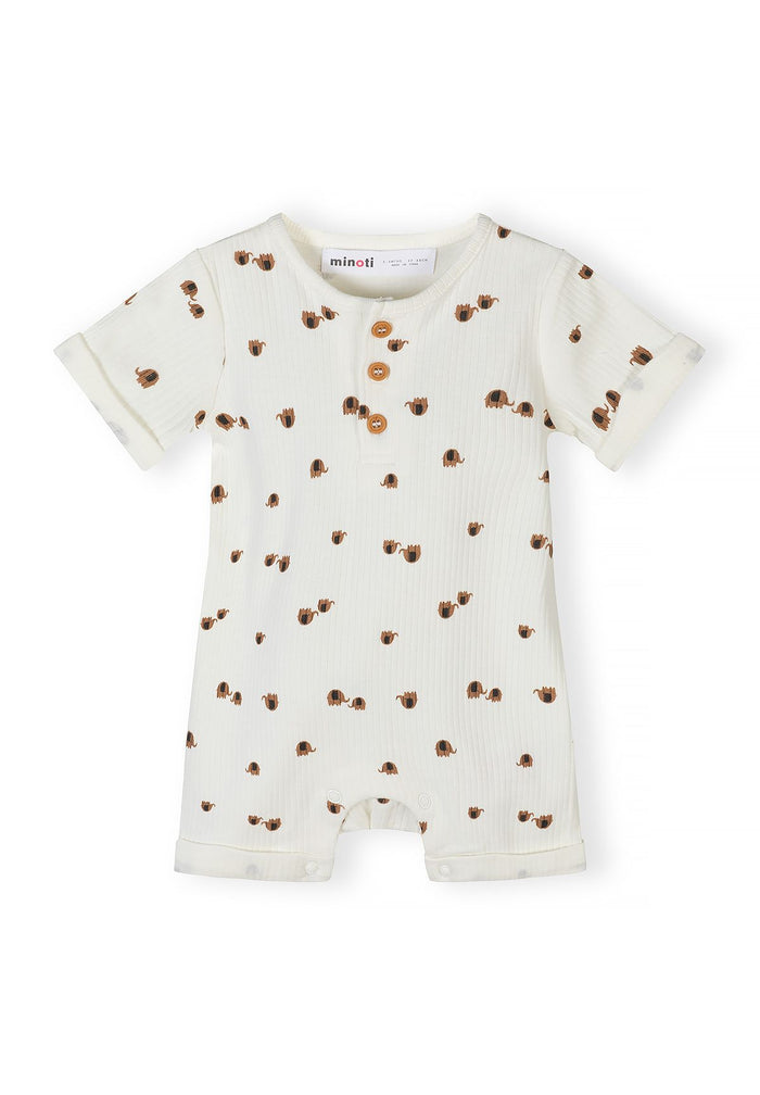 Short Sleeve Rompers 3-Pack, Striped & Animal Print - 3