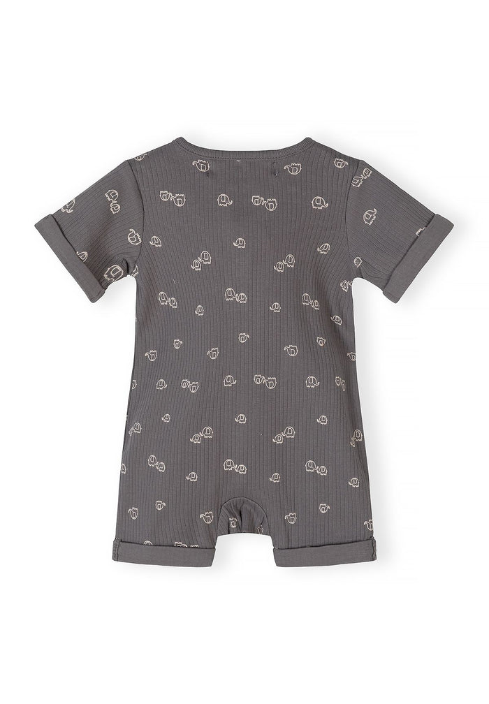 Short Sleeve Rompers 3-Pack, Striped & Animal Print - 5