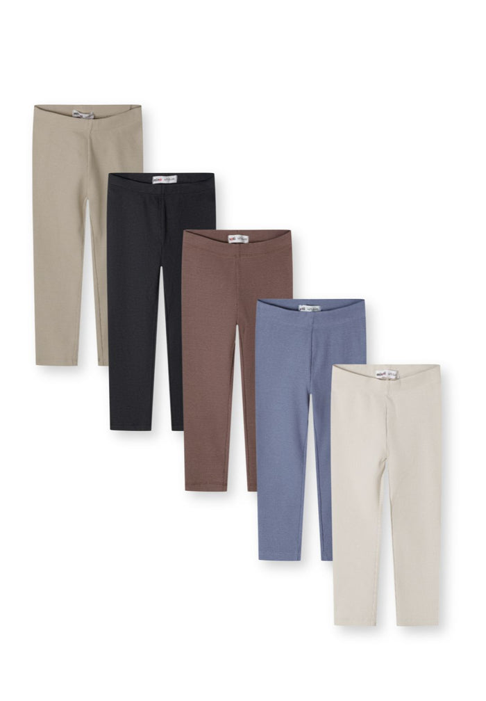 Leggings 5-Pack Ribbed Neutral - 1