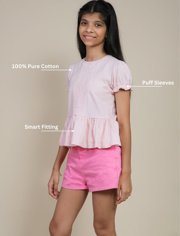 Soft Style Everyday Comfort Pink Shorts and Cotton Top-Tweeny Mini