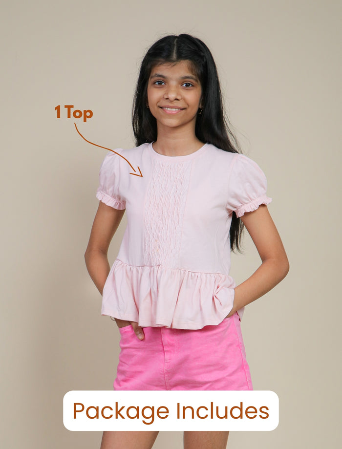 Soft Style Everyday Comfort Pink Shorts and Cotton Top-Tweeny Mini