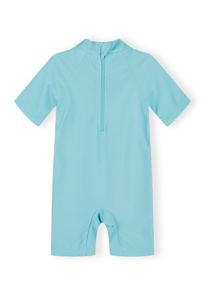 Swimsuit with Sun Hat, Toucan Print, Turquoise - 3