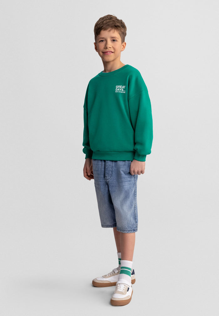 Sweatshirts 2-Pack, Great Days Print, Green White - 1