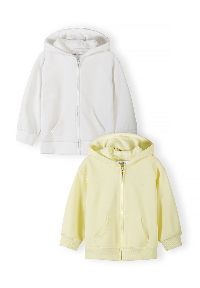 Zip Hoodies 2-Pack, Yellow White, Long Sleeve - 1