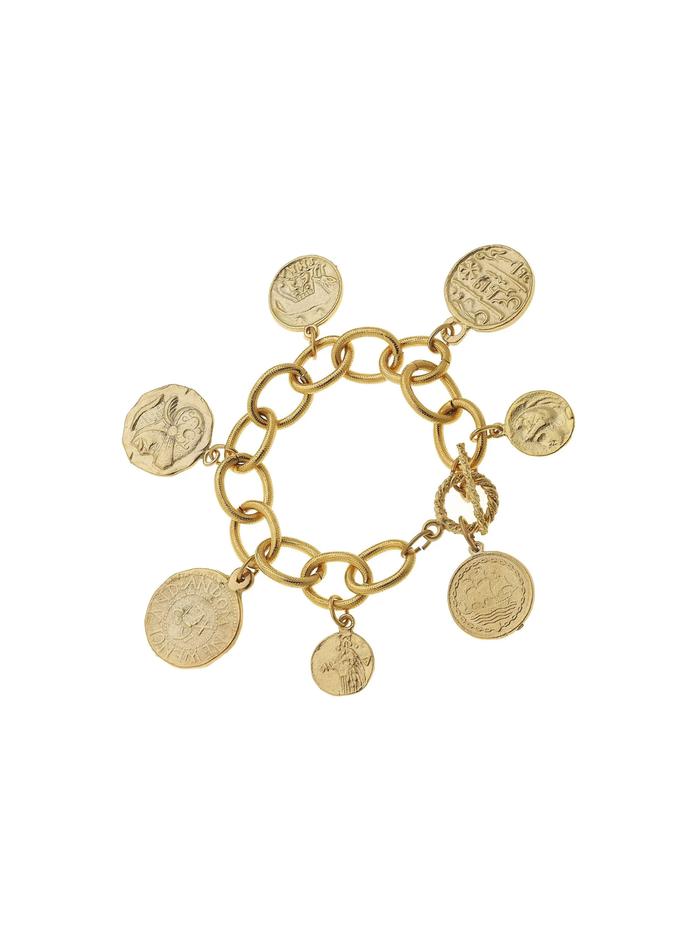 Gold Coin Charm Bracelet