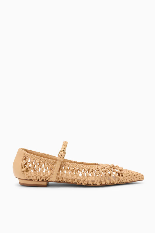 Miele Hand-Knotted Vegan Leather Caged Ballet Flat - Side View | Ulla Johnson