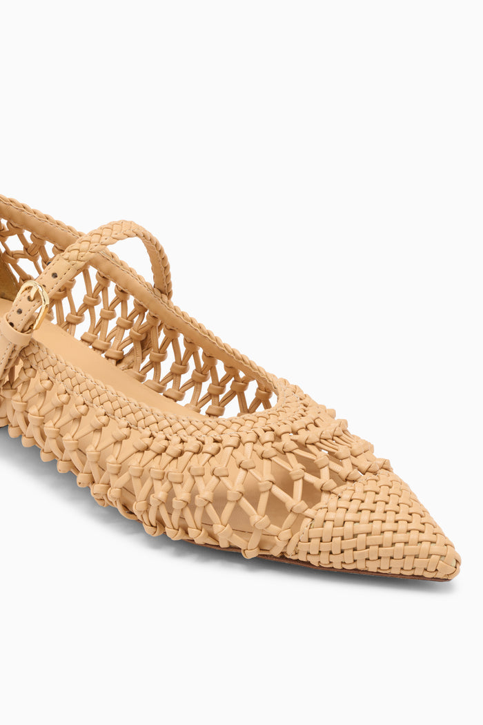 Miele Gracie Designer Caged Ballet Flat, Hand-Knotted Woven Upper Close-Up Detail | Ulla Johnson