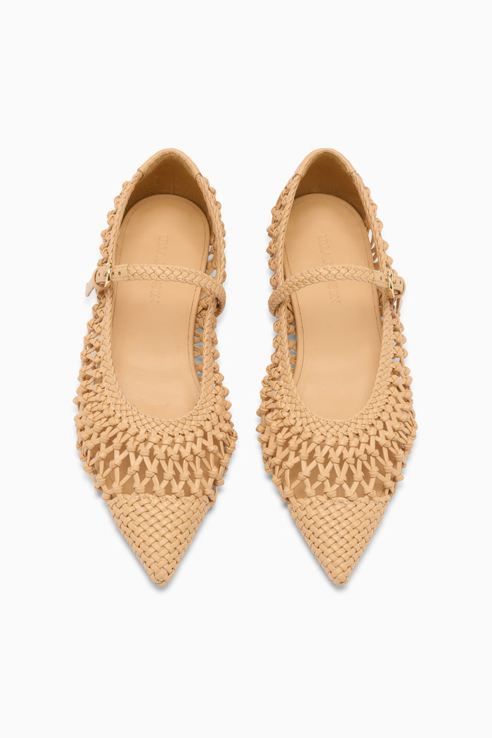 Miele Hand-Knotted Pointed Toe Ballet Flats, Pair Top View - Premium Artisanal Flats | Ulla Johnson