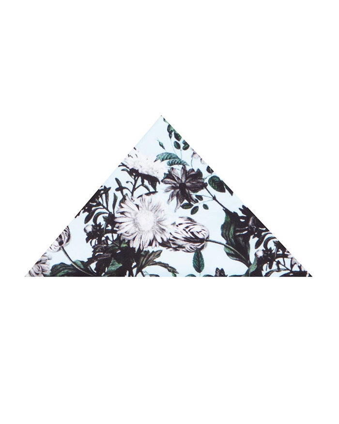 Green Floral Print Men's Shirt with Matching Handkerchief-Makrom