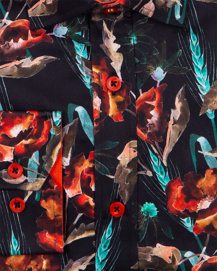 Green Neon Floral Pure Cotton Print-Makrom
