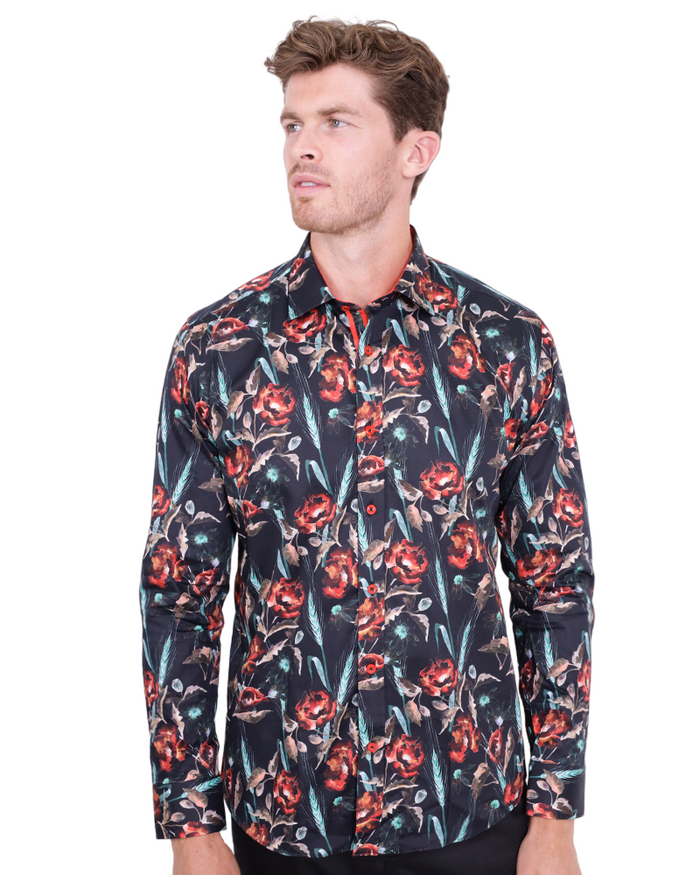 Green Neon Floral Pure Cotton Print-Makrom