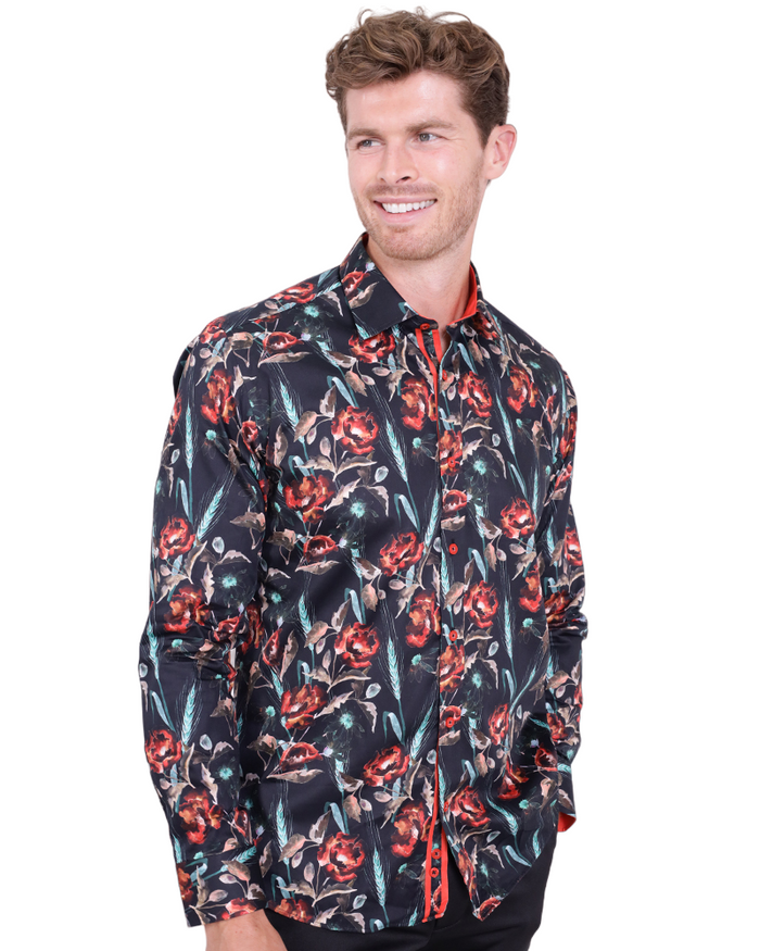 Green Neon Floral Pure Cotton Print-Makrom
