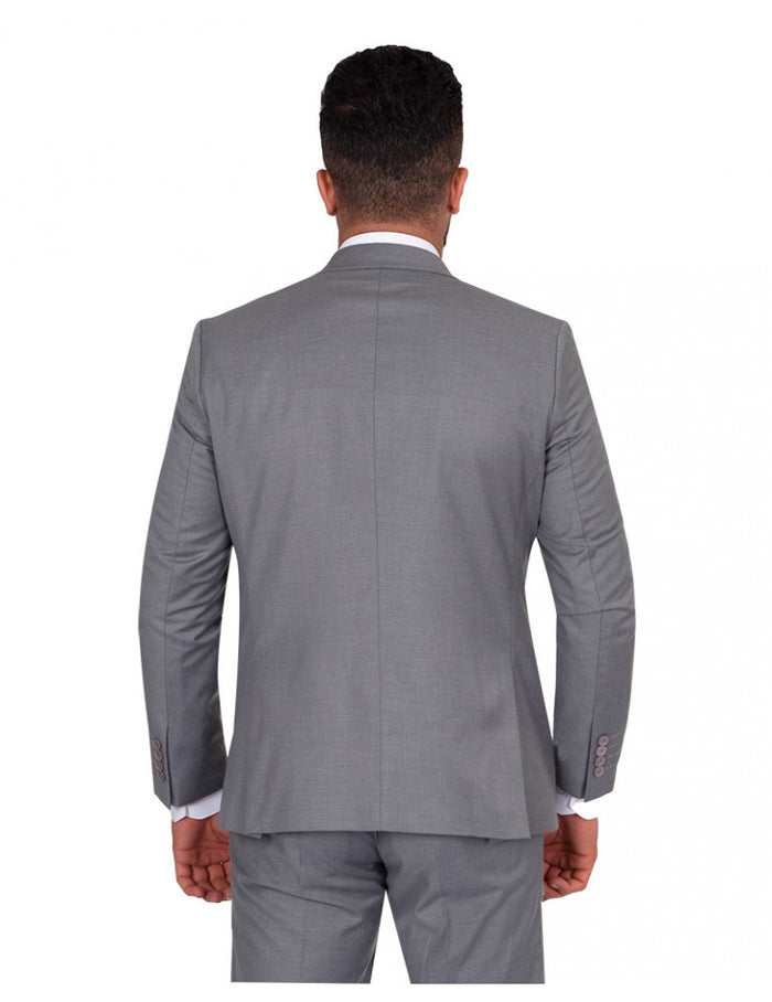 Grey Classic Plain 3 Piece Men's Suit-Makrom