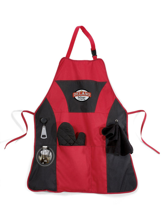 Grill Master Apron Kit - Red | Custom Branded | Lemon Print