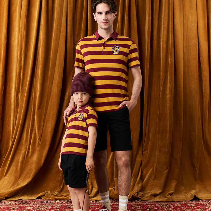 Gryffindor House Stripe Men's French Terry Polo Shirt