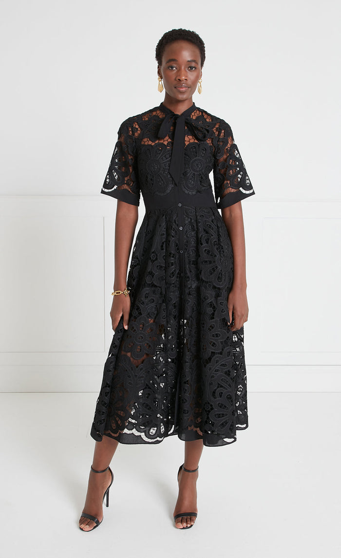 Guinevere Shirt Dress - Black