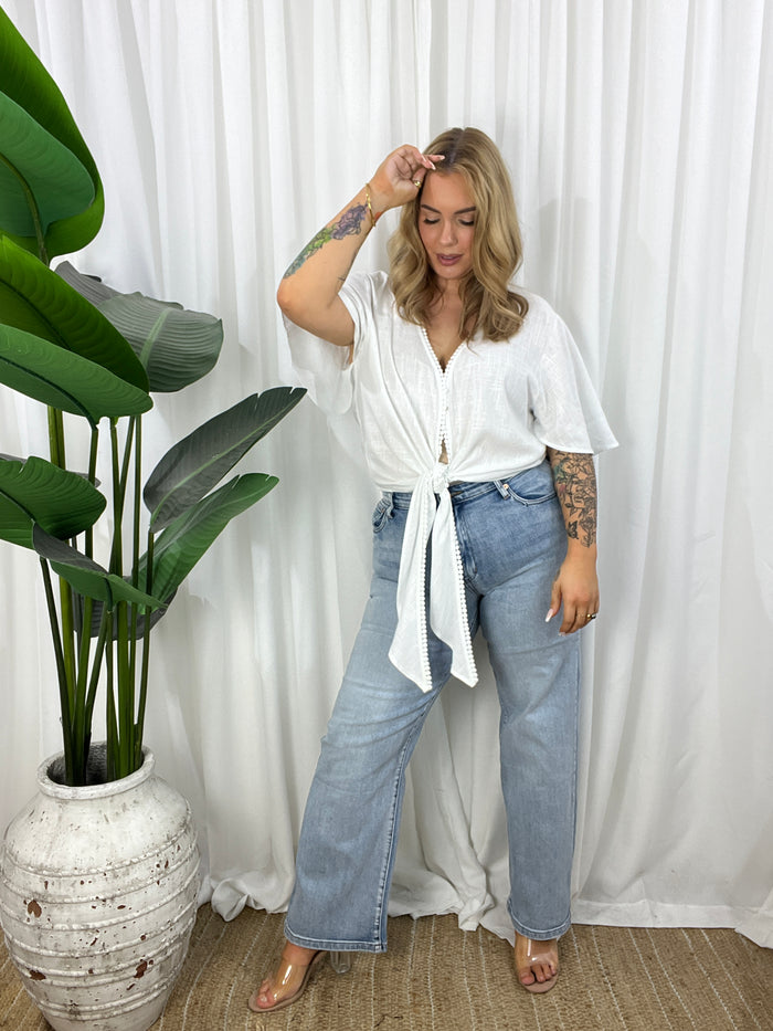 Hammy Tie Top- White