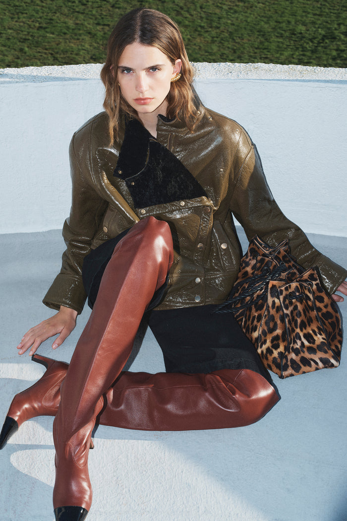 Honora Leather Jacket - Lichen
