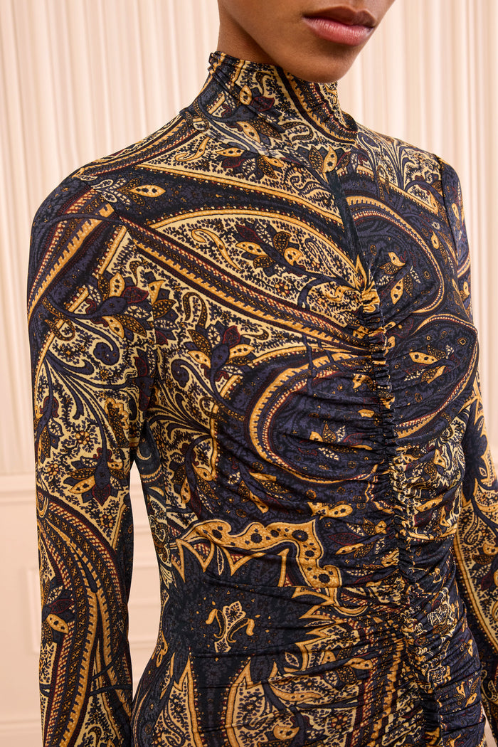 Ida Long Sleeve Jersey Dress - Twilight Paisley
