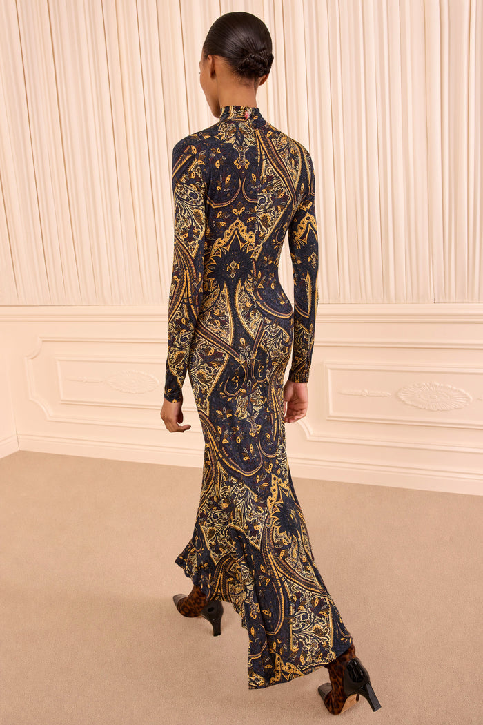 Ida Long Sleeve Jersey Dress - Twilight Paisley