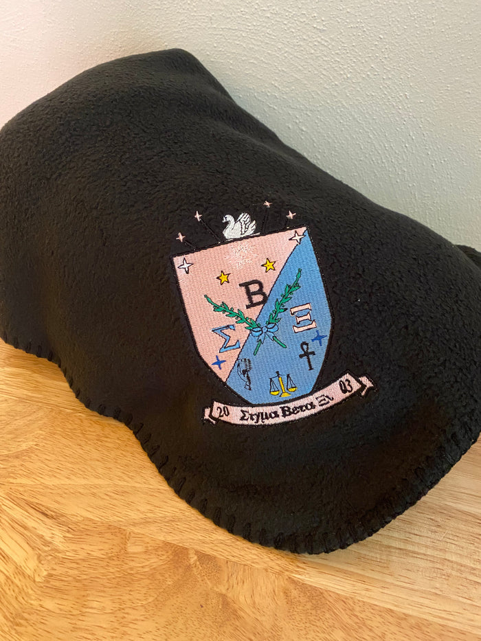 Sigma Beta Xi - Embroidered Crest Blanket