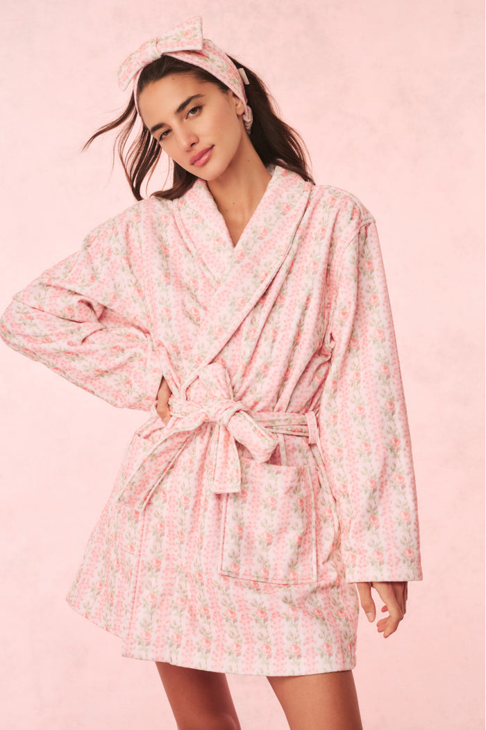 Indie Cotton Bath Robe-STRAWBERRY MACARO0N