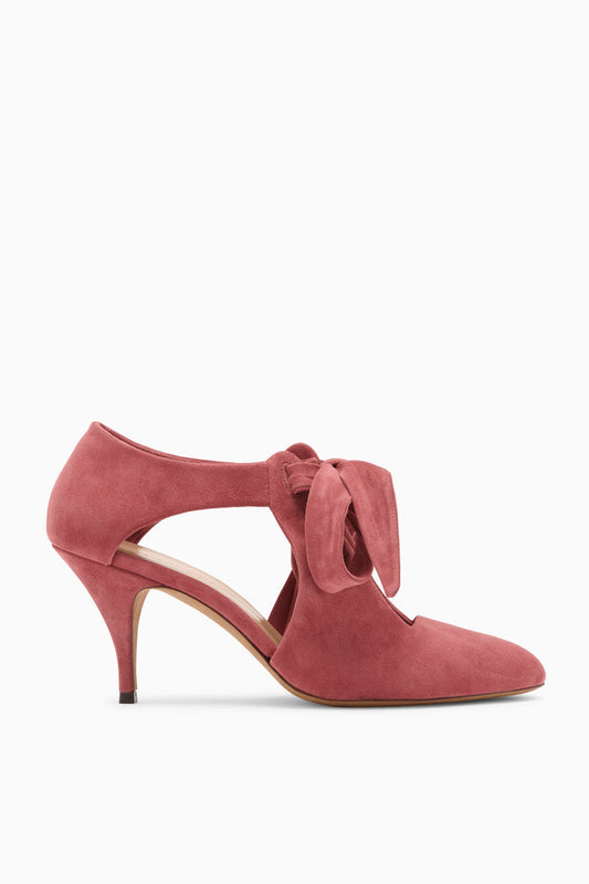 Fig Suede Ingrid Soft Bow Pump - Side Profile | Ulla Johnson