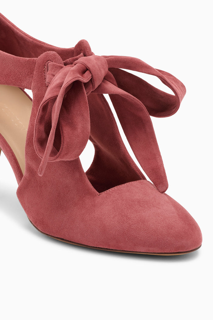 Fig Suede Ingrid Soft Bow Pump - Bow Tie Detail Close-Up | Ulla Johnson